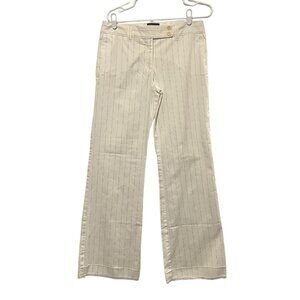 BCBG maxazria Women’s pants Flared White Stripe Size 10 Stretch Zipper Pockets